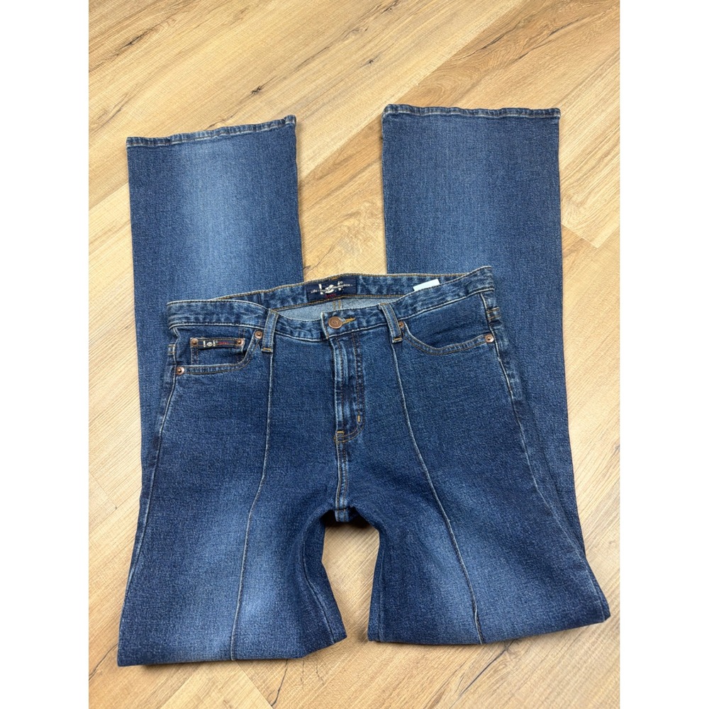 Vintage lei Life Energy Intelligence Flare Leg Jeans Seam Front Blue Size 9 - Picture 7 of 7